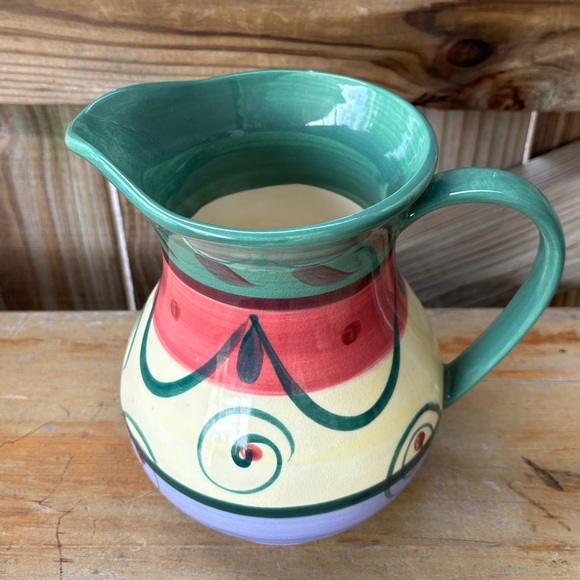 Vintage Gail Pittman Street Party Retired Pattern Pitcher Signed 88 Hard to Find - Picture 3 of 9